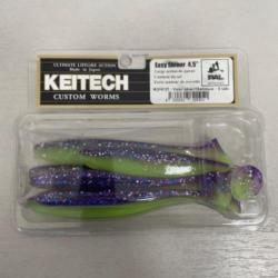 !! LEURRE KEITECH EASY SHINER 4.5'´ COL VIOLET SILVER CHARTREUSE