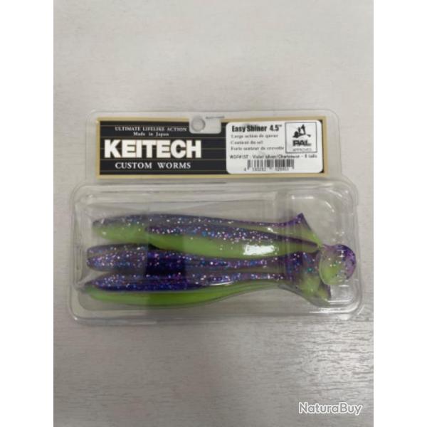 !! LEURRE KEITECH EASY SHINER 4.5' COL VIOLET SILVER CHARTREUSE