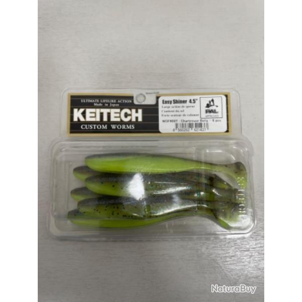 !! LEURRE KEITECH EASY SHINER 4.5' COL CHARTREUSE BELLY