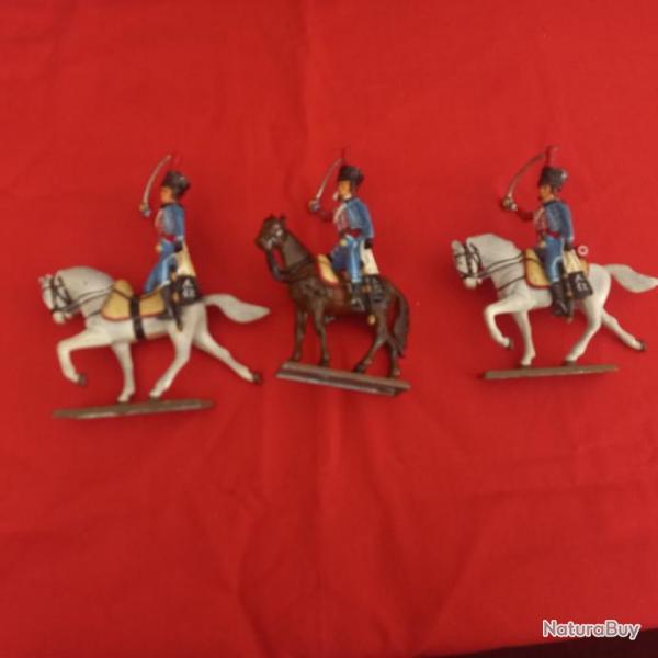 3 cavaliers hussards STARLUX en plomb