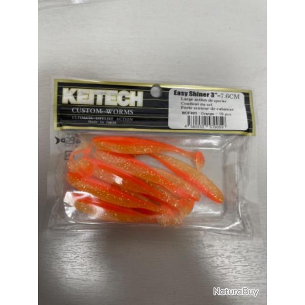 !! LEURRE KEITECH EASY SHINER 3' COL ORANGE