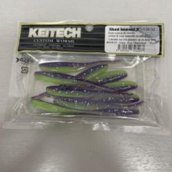 !! LEURRE KEITECH SHAD IMPACT 3'' COL VIOLET SILVER CHARTREUSE