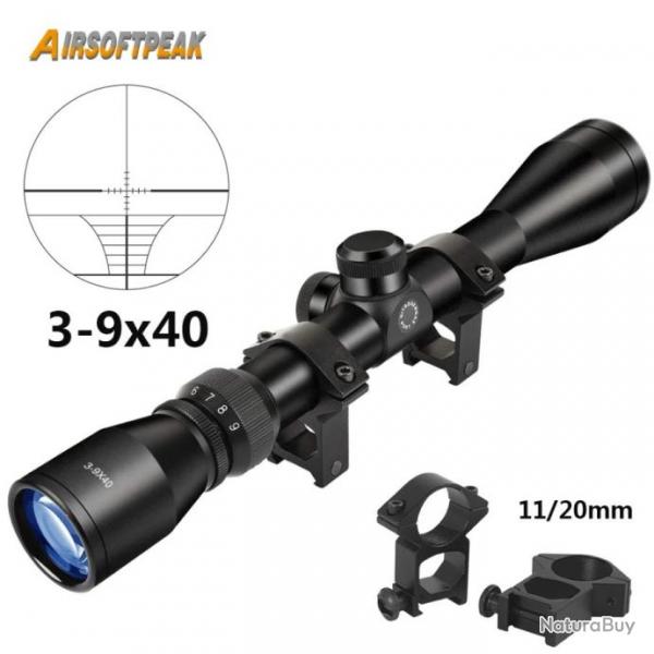 AirsoftPeak Lunette De Vise 3-9X40 Type 01 11MM Paiement en 3 ou 4 fois - LIVRAISON GRATUITE !!!