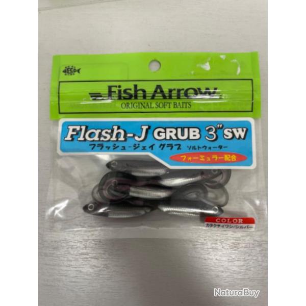 !! LEURRE FISH ARROW FLASH-J GRUB 3' COL KATAKUCHI IWASHI SILVER