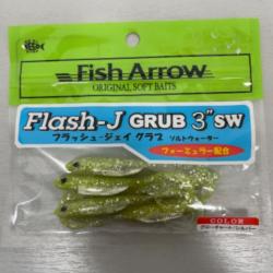 !! LEURRE FISH ARROW FLASH-J GRUB 3'´ COL GLOW CHARTREUSE SILVER