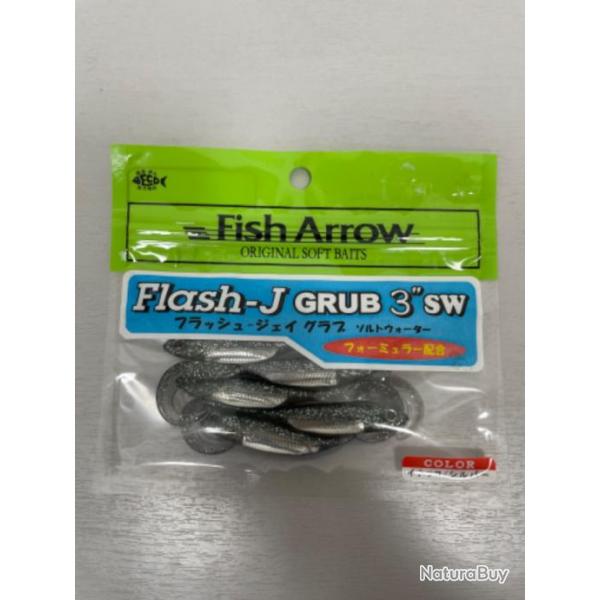 !! LEURRE FISH ARROW FLASH-J GRUB 3' COL INAKKO SILVER