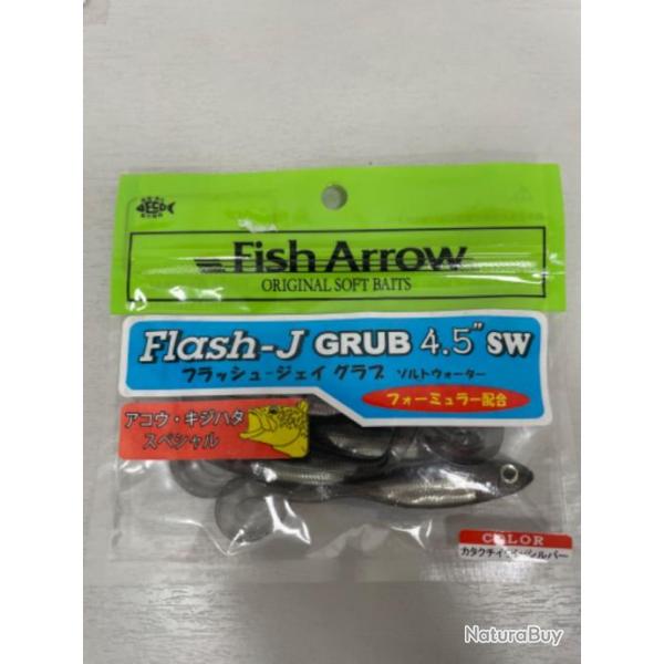 !! LEURRE FISH ARROW FLASH-J GRUB 4.5' COL KATAKUCHI IWASHI SILVER