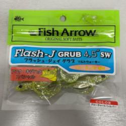 !! LEURRE FISH ARROW FLASH-J GRUB 4.5'´ COL GLOW CHARTREUSE SILVER