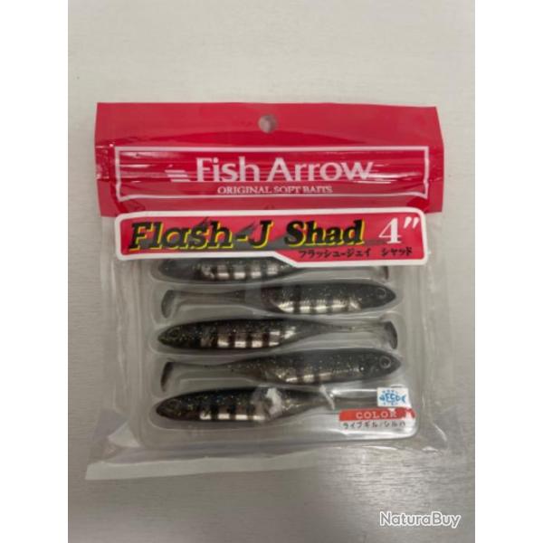 !! LEURRE FISH ARROW FLASH-J SHAD 4' COL LIVE GILL SILVER