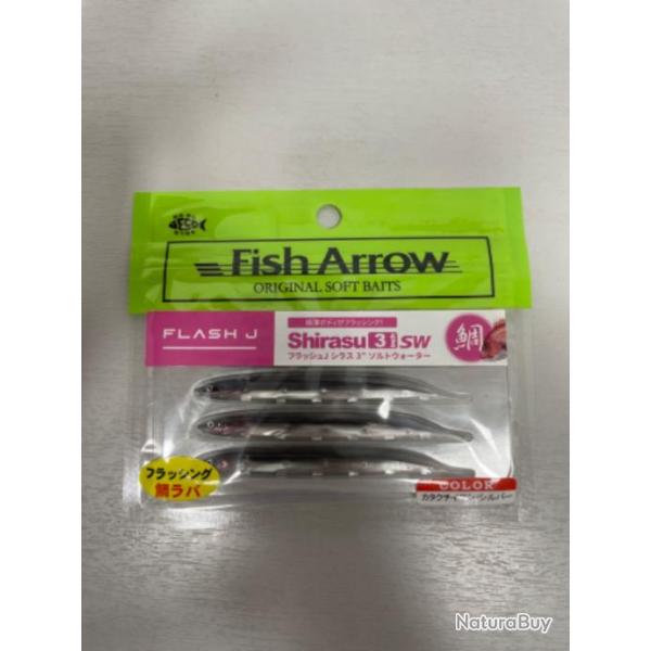 !! LEURRE FISH ARROW FLASH J SHIRASU 3' COL KATAKUCHI IWASHI SILVER