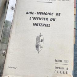 Aide-Mémoire de l'officier du matériel, édition 1965.