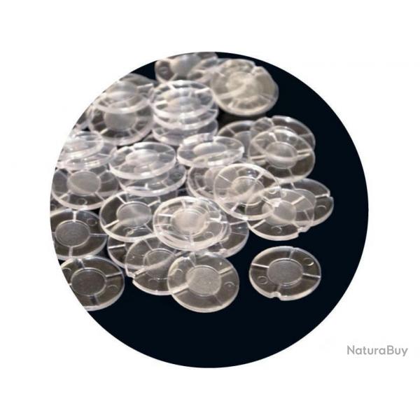 Rondelles en plastique transparent pour cartouches de calibre 12 - 100 pcs