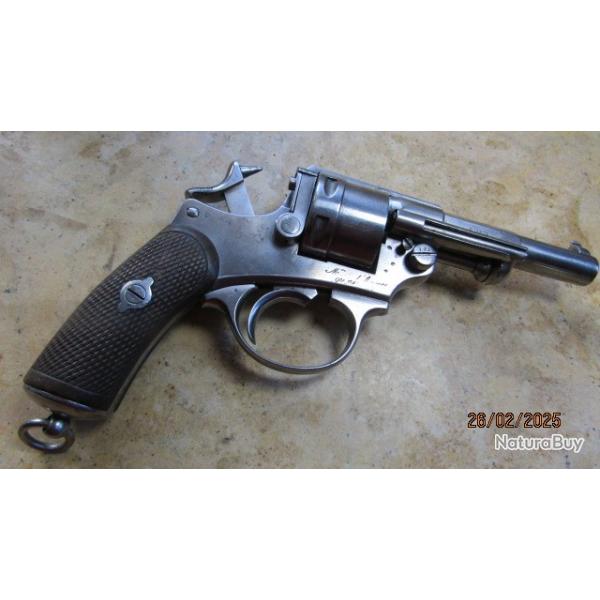 Revolver 1873 1876 monomatric bon fonctionnement apte tir canon abim en sortie+ 5 mun PN classe D