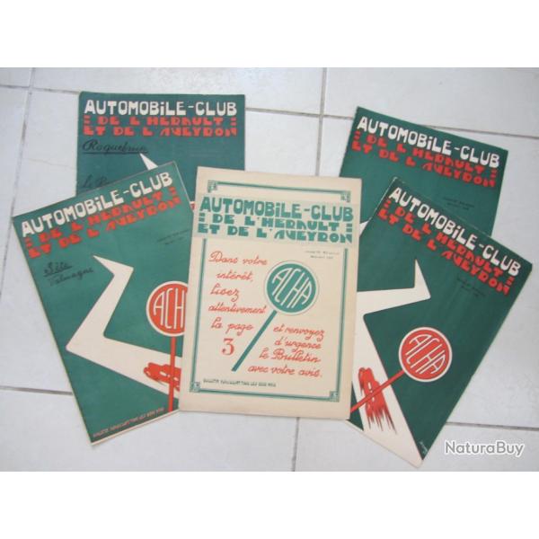 Lot de revues Automobile club 1936/1938