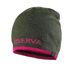 Bonnet RISERVA en laine merinos rose et vert