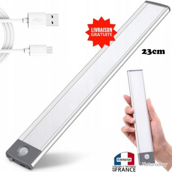 Lampe rglette barre led sensor capteur 23cm rechargeable cuisine stand