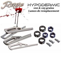 RAGE Hypodermic Blades Lames de remplacement pour 3 pointes de chasse Hypodermic 100 & 125 grains