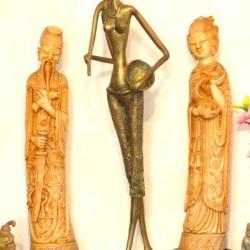 TRES GRANDE, SUPERBE, LOURDE SCULPTURE STYLISEE AFRICAINE EN BRONZE = 52cm - SPLENDIDE DECO