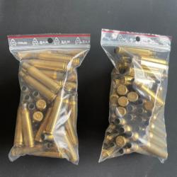 Lot étuis douilles 6.5x55mm SE 100 Sellier & Bellot + 29 Winchester - Tirés 1 fois - Mauser Suédois