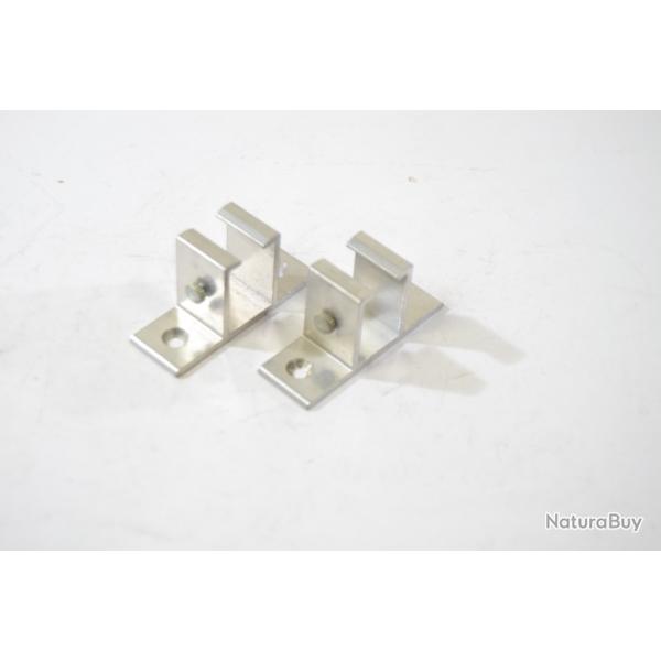 Support de tringle x 2 - Aluminium, mur plafond. Pour tringle de  18mm x 25mm