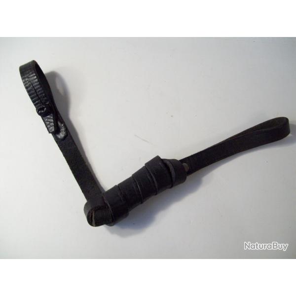 militaria ww1 dragonne cuir noir pour revolver 1873/1892  14/18 poilu