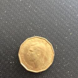 piece de monnaie three pence  1942