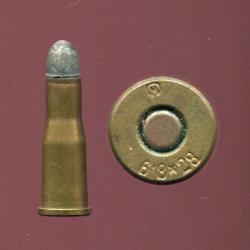 6.8 x 28 R Schulhof - Autriche - Chartouche de chasse et tir circa 1880 -  marquage : OM  6.8 x 28