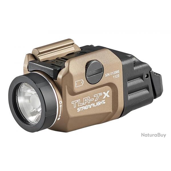 Lampe tactique pour pistolet Streamlight TLR-7 X USB FDE - Switch haut et bas