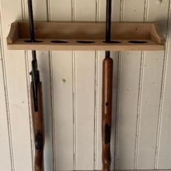 Porte 5 fusils en CHÊNE massif - création unique