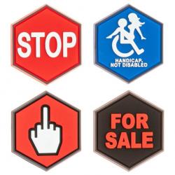 Patch Sentinel Gear PANNEAUX "STOP" BLANC ROUGE