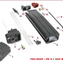 Pièces origine pour chargeurs gaz série HX BASE DE CHARGEUR N°2