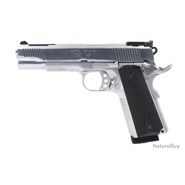 Rplique GBB 1911 NE1201 Chrome full metal gaz 1,0J