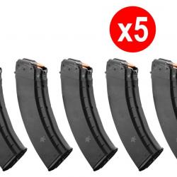 Pack 5 chargeurs 30 coups SAIGA 7.62x39 mm !A1! PACK 5 CHARGEURS SAIGA POLYMERE 7.62X39MM 30 COUPS