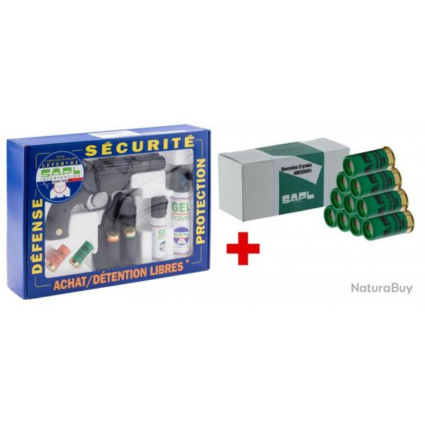 SAPL - Pack scurit pistolet Gomm-Cogne GC27 SAPL + bote 10 cartouches chevrotine 12/50 PACK SAPL 