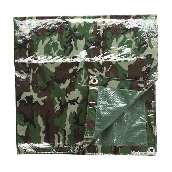 Bche agricole camouflage Woodland 1.9x3 m avec oeillets Bhce agricole woodland 2x3m avec oeilletsh