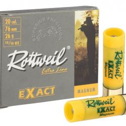 Cartouches Rottweil Exact Magnum - Cal. 20/76 EXACT MAG. Cal.20-76, culot de 16, 26 gr, Balle demi-B