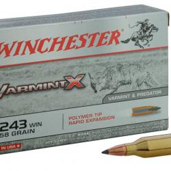 Munition grande chasse Winchester Calibre 243 WIN .243 Win 58 Gr Varmint-X