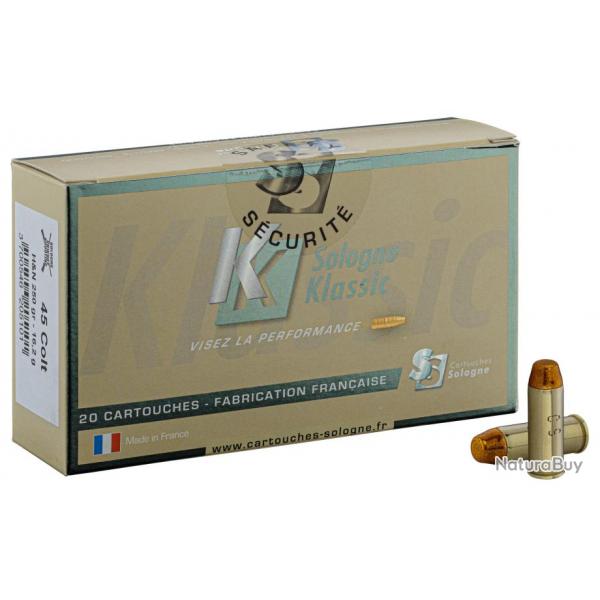 Munitions Sologne Calibre . 45 Colt Chasse et Tir CART SOLOGNE COWBOY SHOOTING CAL 45 COLT HN 250 GR