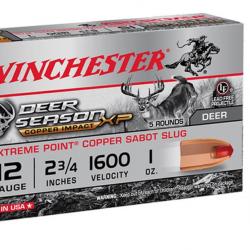 Cartouche Winchester DEER SEASON sans plomb - Cal 12/70 Deer Season Lead Free70, 70mm, 28g, 5/100.. 