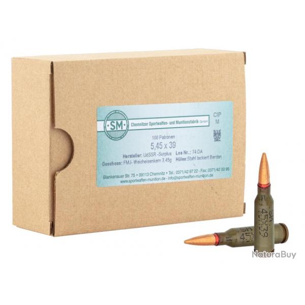 Munitions Sportwaffen 5.45X39 mm - 52 gr Munitions SM 5.45X39 X100