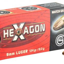 Cartouches GECO 9x19 Luger HEXAGON 124gr x50 Cartouche GECO 9x19 HEXAGON124 GR x50