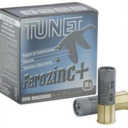 Cartouches de chasse Hautes Performances Tunet Ferozinc+ Duo-Magnum 12/76 36g Acier numéro 1/3 Tunet