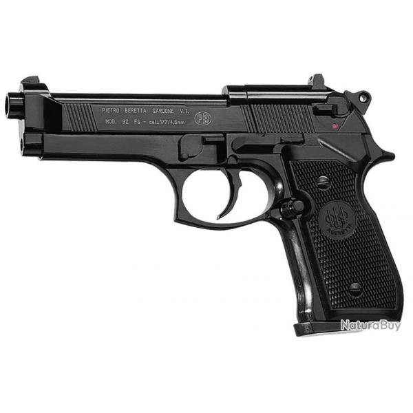 Pistolet CO2 Beretta M92FS noir cal. 4,5 mm M92 FS Nickel