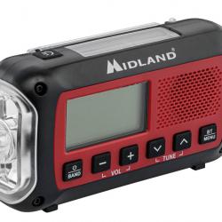 Radio Urgence Midland modèle ER250BT rouge avec technologie Bluetooth Radio urgence Midland ER250BT