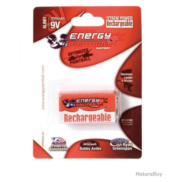 Accu rechargeable type 6LR61 9 volts - Energy Paintball 6LR61