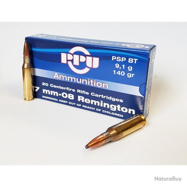 20 Cartouches Partizan Cal. 7-08 Remington 140-Grs PSP BT