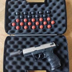 Walther P22Q Nickelé 9mm PAK + Gomm Cogne SAPL