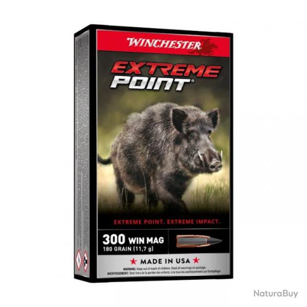 20 Cartouches Winchester cal. 300 Win Mag Extreme Point 180 GR