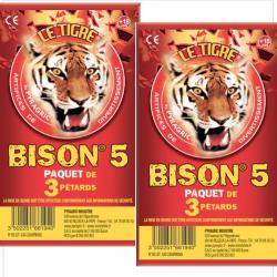 Lot de 2 PAQUET DE 3 PETARD LE TIGRE BISON N°5