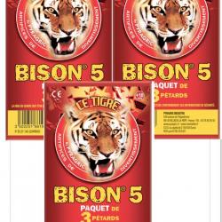Lot de 3 PAQUET DE 3 PETARD LE TIGRE BISON N°5